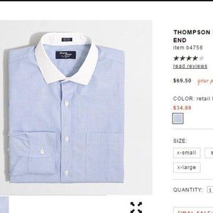 J. Crew Mens Factory Thompson Dress Shirt - XL